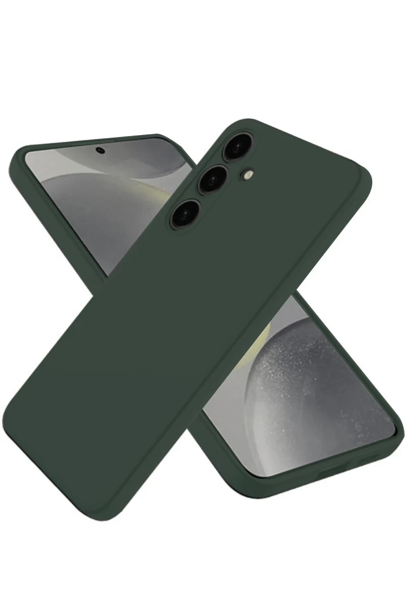 Samsung Galaxy A56 Uyumlu Kılıf First Silikon - Koyu Yeşil