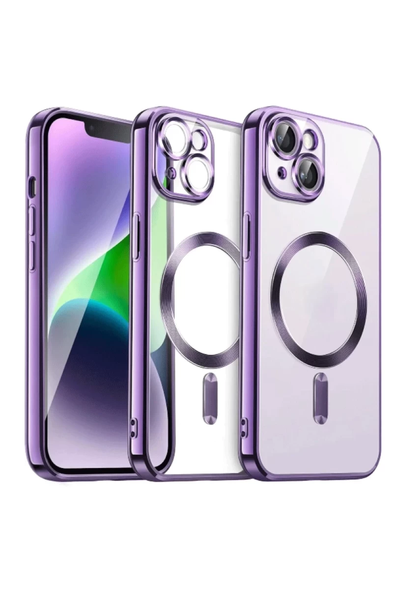 Apple iPhone 15 Uyumlu Kılıf Kross Magneticsafe Kapak - Mor