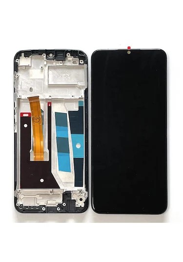 Realme C11 Uyumlu Lcd Ekran Dokunmatik Çıtalı (Siyah)