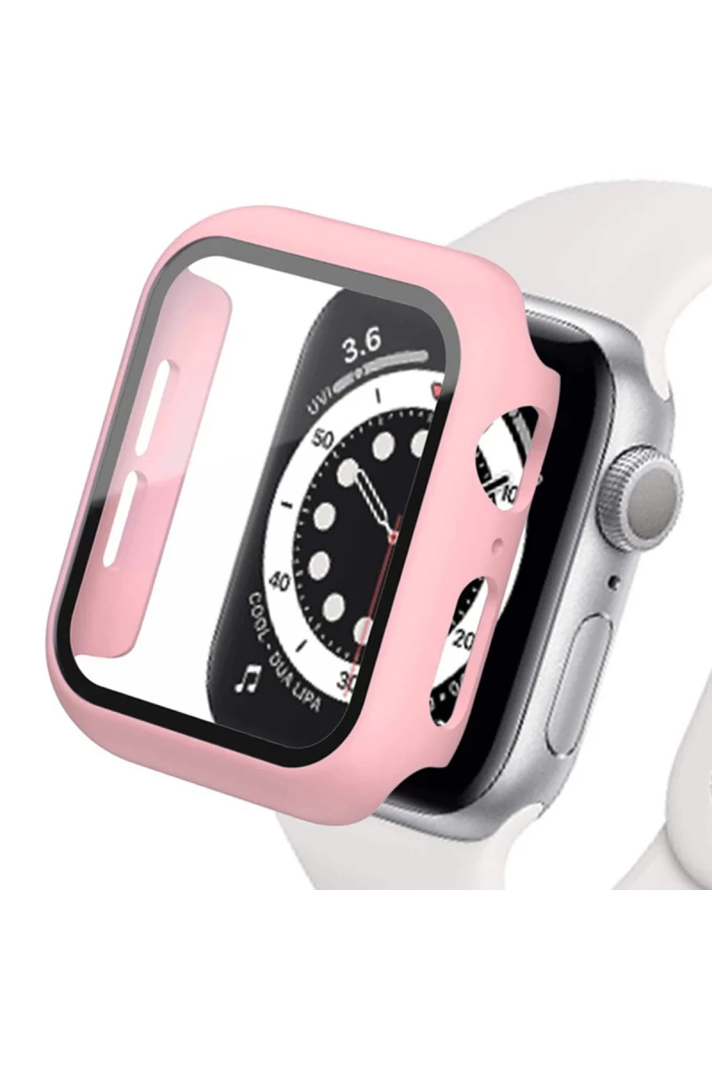 Apple Watch 40mm Uyumlu Camlı Kasa Ekran Koruyucu - Rose Gold