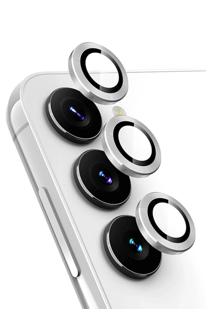 Samsung Galaxy A24 4G Uyumlu Valdez Metal Kamera Lens - Gümüş