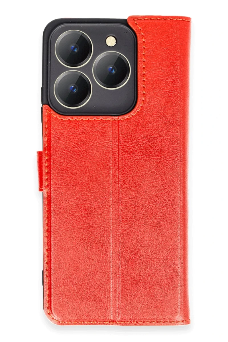 Realme C63 Uyumlu Kılıf Trend S Plus Kapaklı Kılıf - Kırmızı