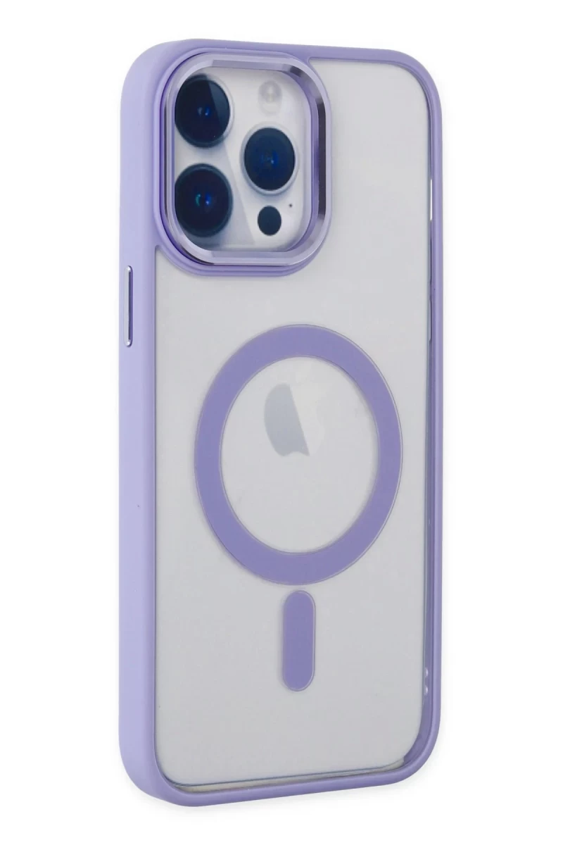 Apple iPhone 14 Pro Max Uyumlu Kılıf Room Magneticsafe Silikon - Lila