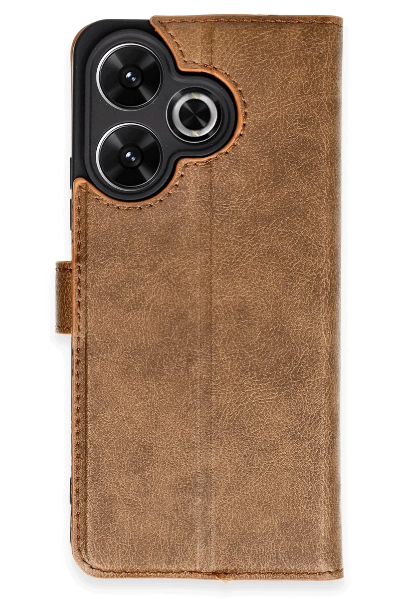 Xiaomi Redmi 13 4G Uyumlu Kılıf Trend S Plus Kapaklı Kılıf - Taba