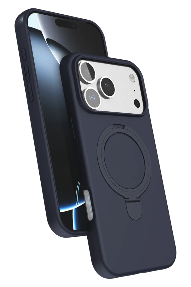 Apple iPhone 17 Pro Uyumlu Regal Magsafe Standlı Kapak - Lacivert