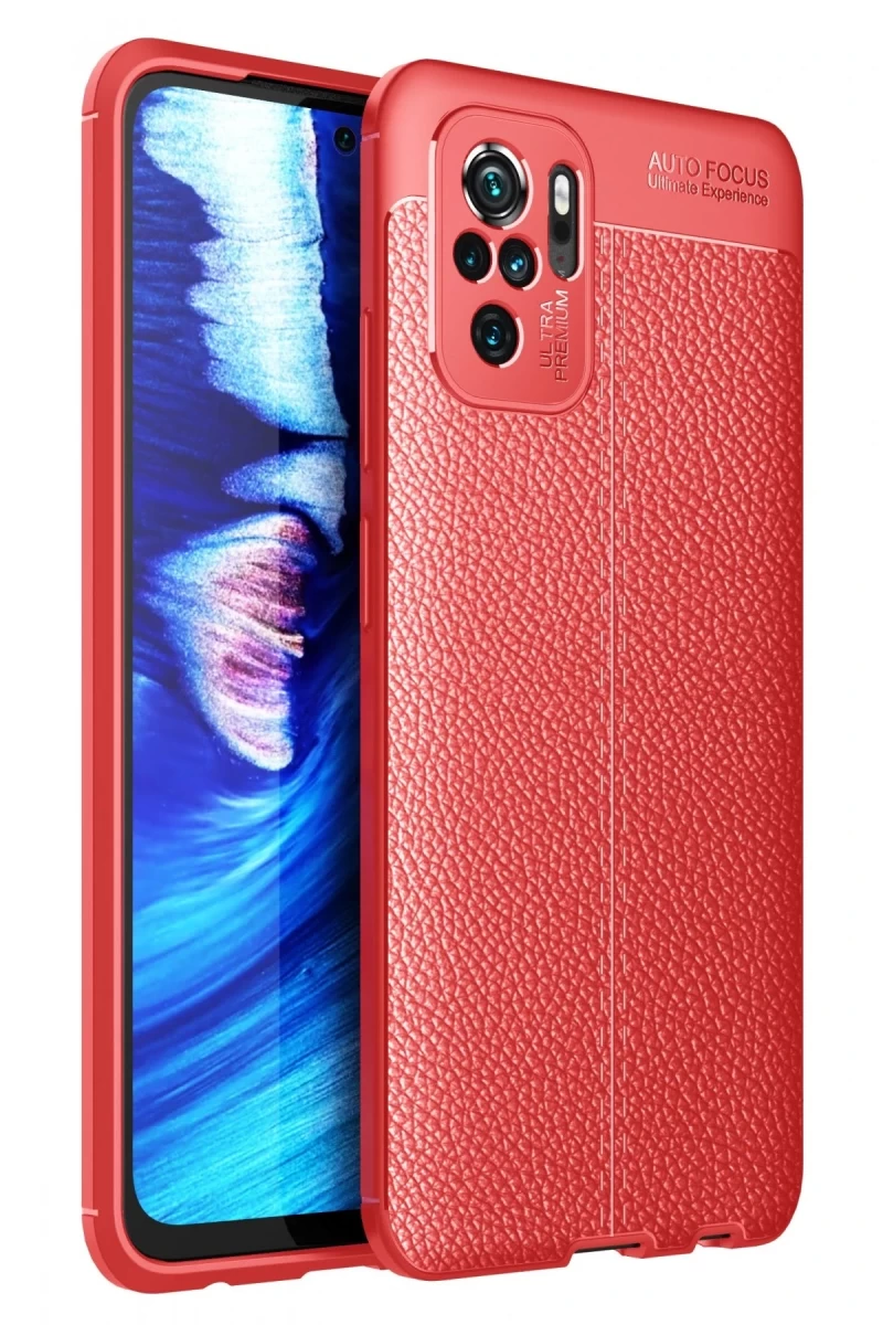 Xiaomi Redmi Note 10 Uyumlu Kılıf Auto Focus Kapak - Kırmızı