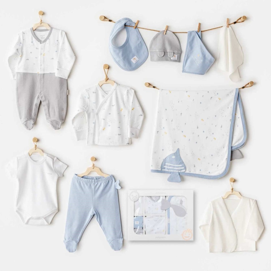 AC25601 Ocean İs My Happy Place 10 Parça Hastane Çıkışı White · Beden: 0-3 Ay · Renk: White