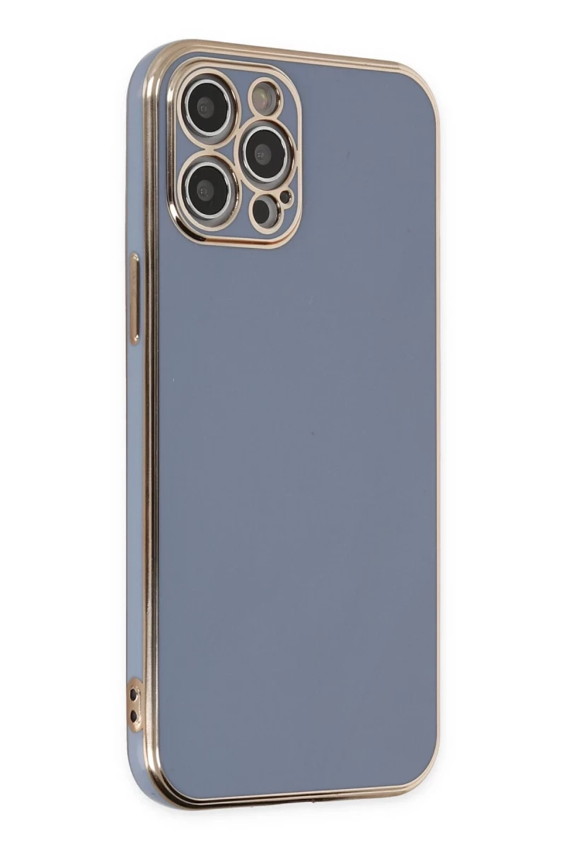 Apple iPhone 12 Pro Uyumlu Kılıf Volet Silikon - Mavi
