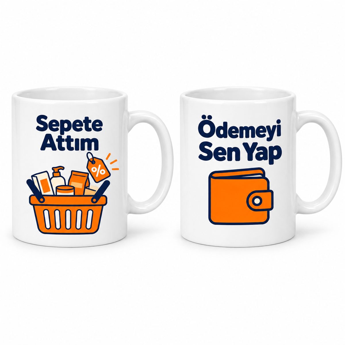 Sepete Attım / Ödemeyi Sen Yap 2'li Porselen Kupa Seti - MODEL 404