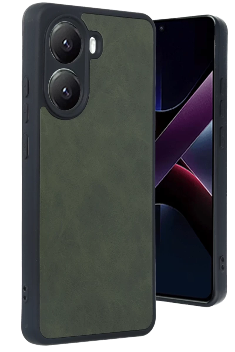 Xiaomi Poco X7 Pro Uyumlu Kılıf Aras Deri Kapak - Koyu Yeşil