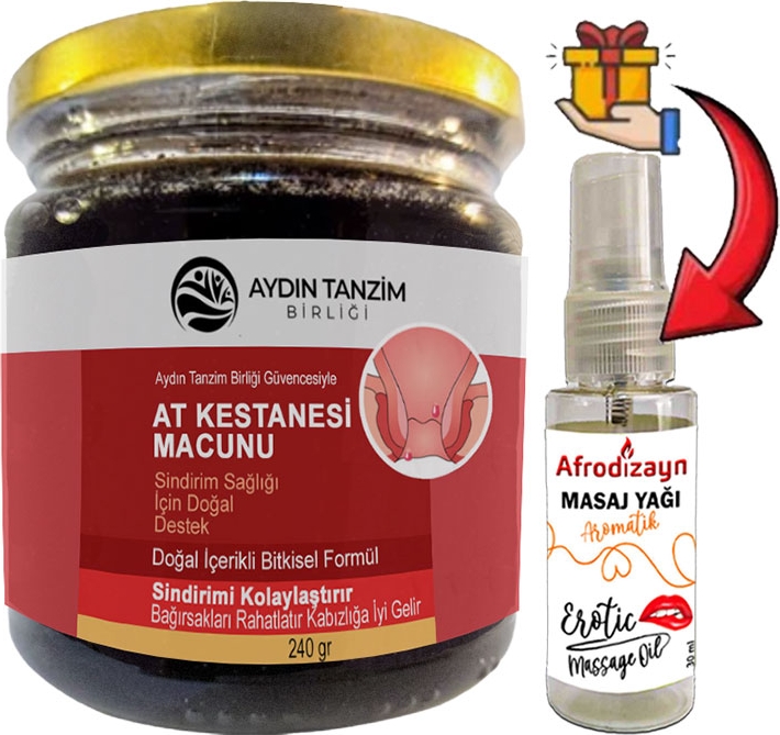 Atkestanesi Macunu: 1 Adet Aydın Tanzim Birliğinden 240 gr Macun + 30 ml Çörek Otu Masaj Yağı