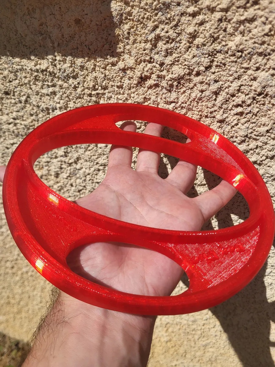 3D Baskı TPU Köpek Frizbi Esnek Halka Köpek Oyuncağı 20 cm Fırlatma ve Yakalama Oyuncağı Kırmızı