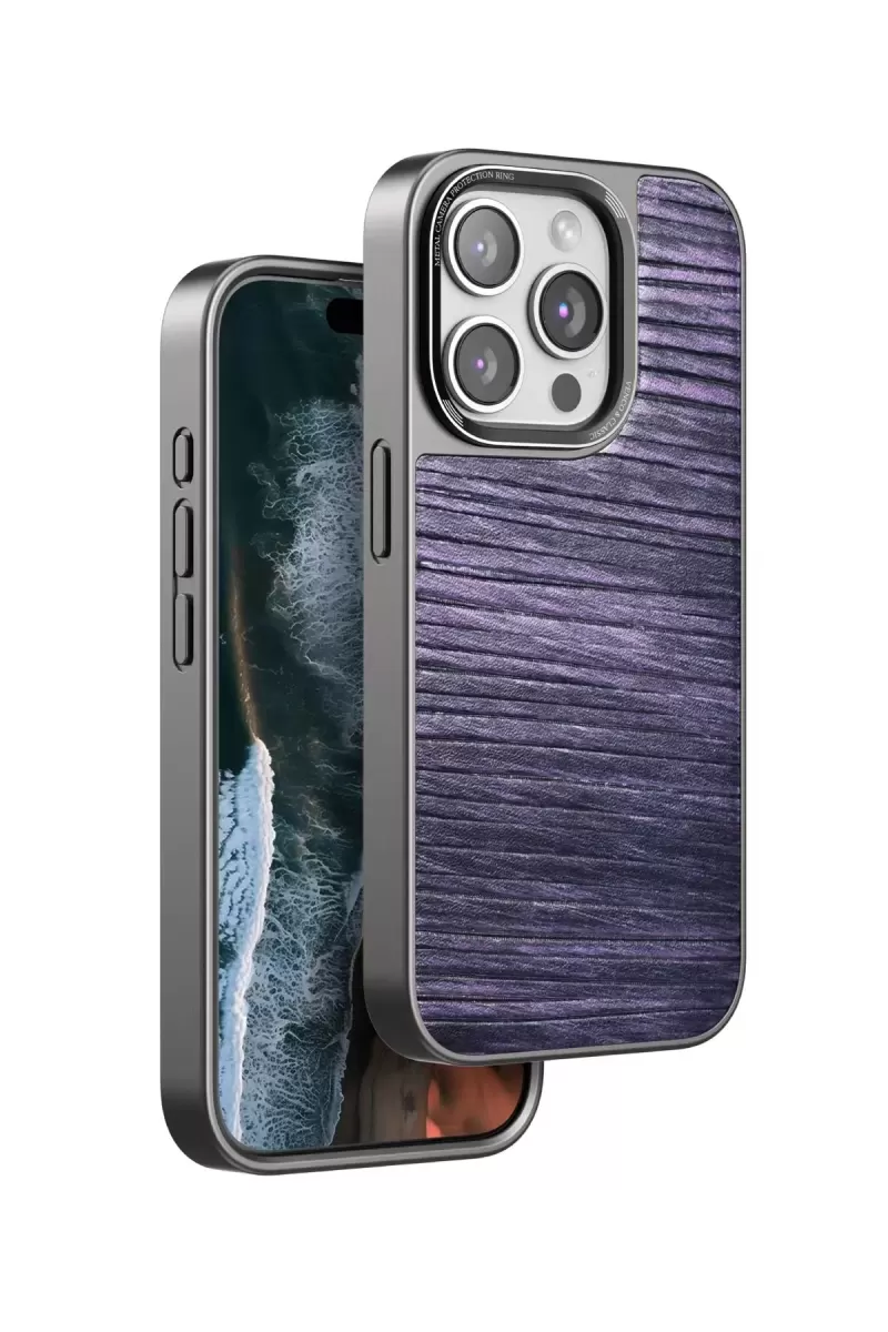 Venco Apple iPhone 14 Pro Uyumlu Wave Kapak - Derin Mor
