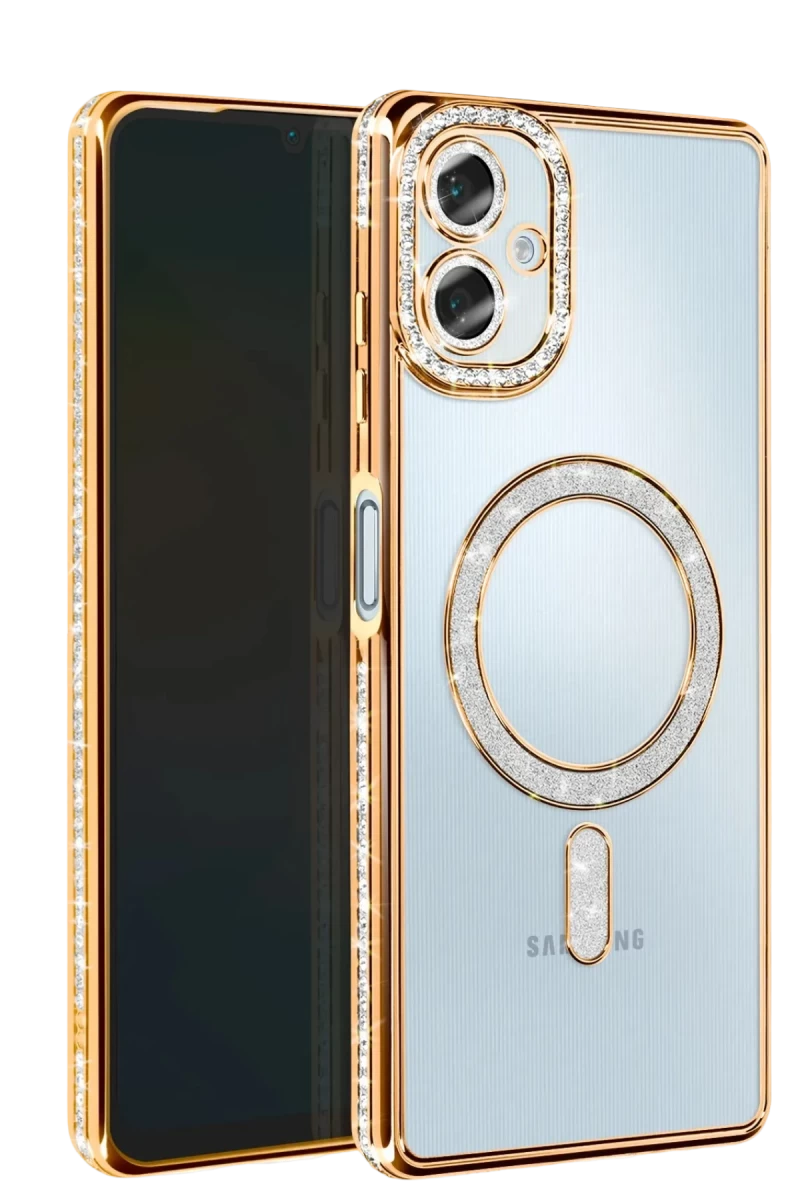 Samsung Galaxy A06 Uyumlu Joke Simli Magneticsafe Kılıf - Gold