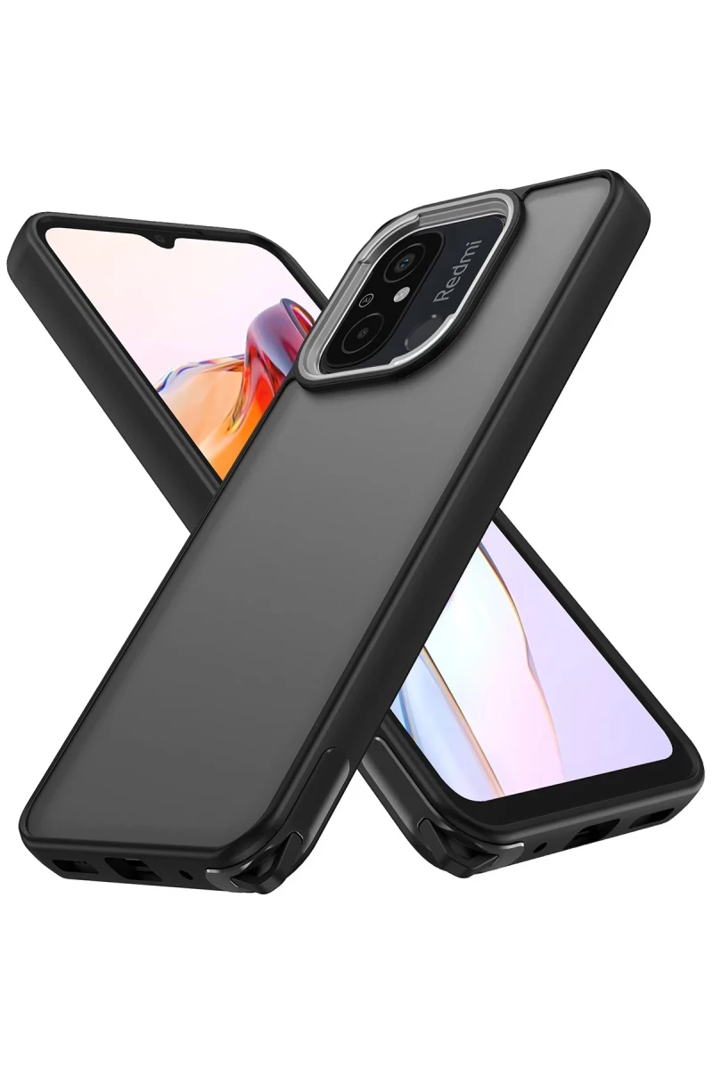 Xiaomi Redmi 12C Uyumlu Kılıf Elegant Kapak - Siyah