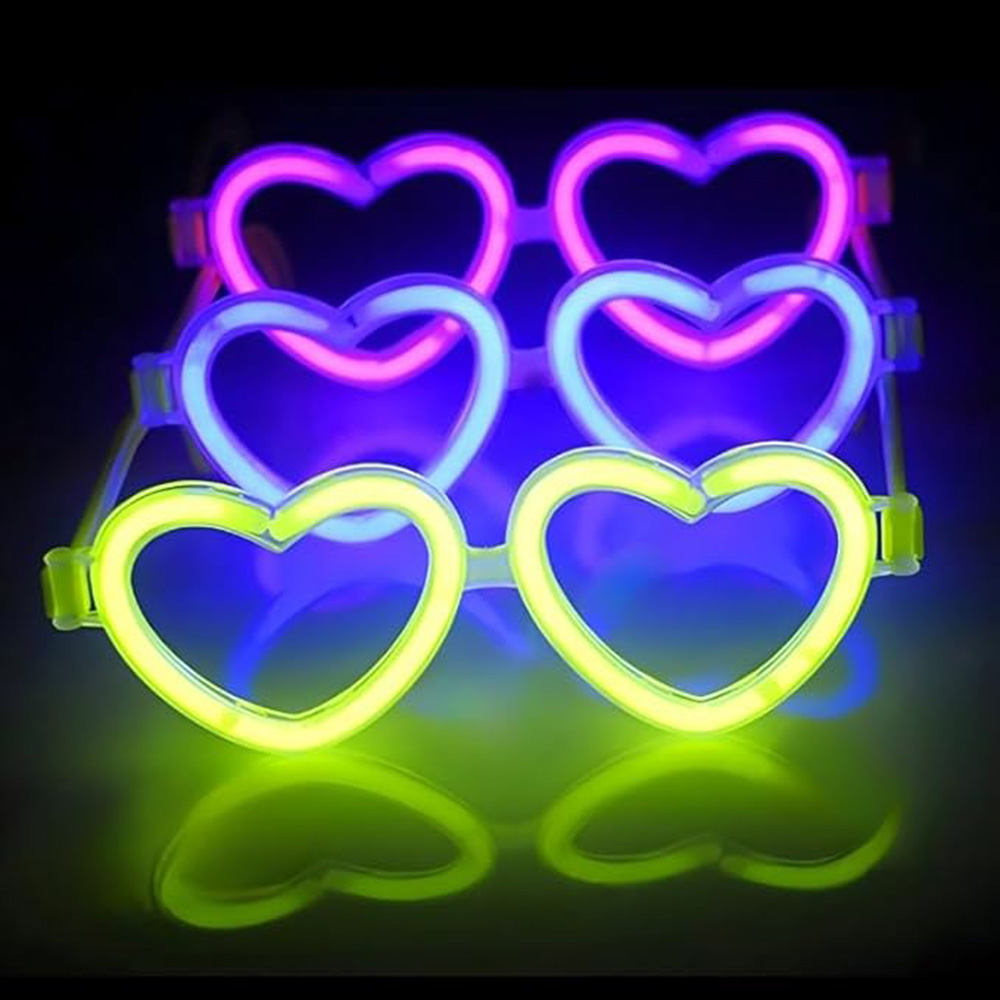 Glow Kalpli Fosforlu Gözlük 6?lı Renkli Set ? Neon Parti