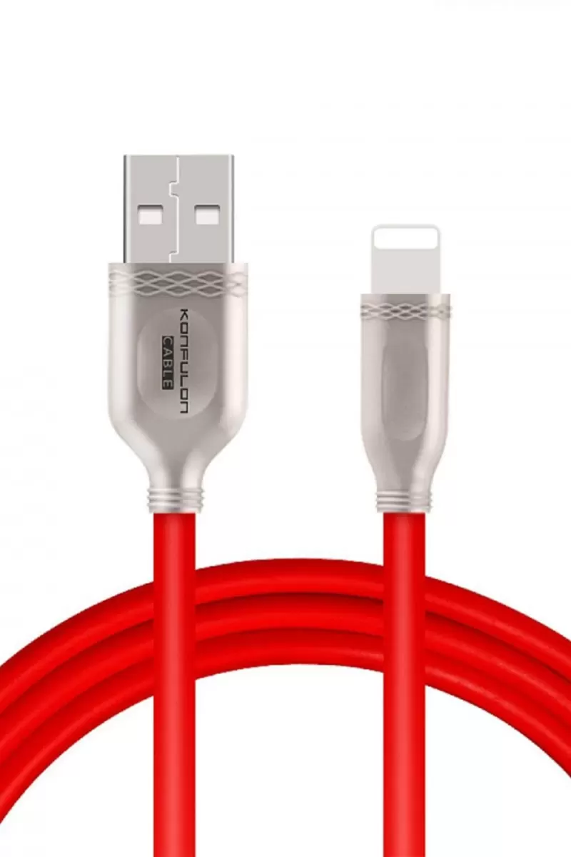 Konfulon S48 Lightning Kablo iphone Uyumlu 1M 3A - Kırmızı