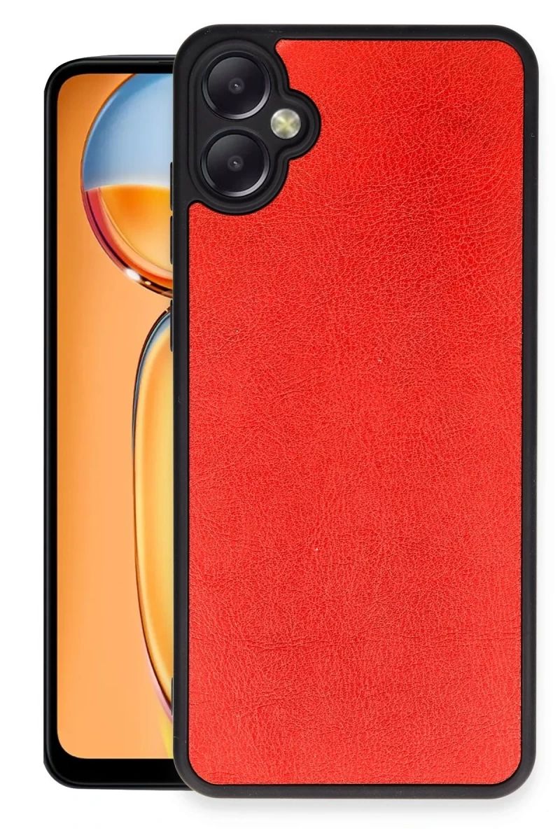 Samsung Galaxy A06 Uyumlu Kılıf Aras Deri Kapak - Kırmızı