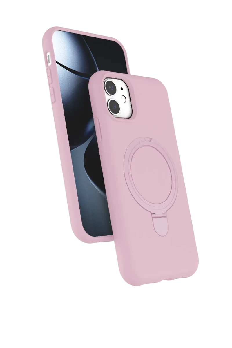 Apple iPhone 11 Uyumlu Regal Magsafe Standlı Kapak - Açık Pembe