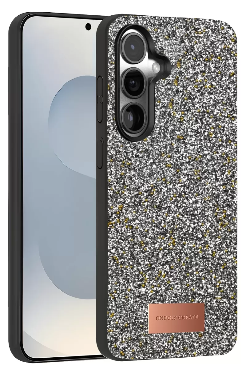 Onegif Samsung Galaxy S25 Plus Uyumlu Bright Simli Kapak - Gold