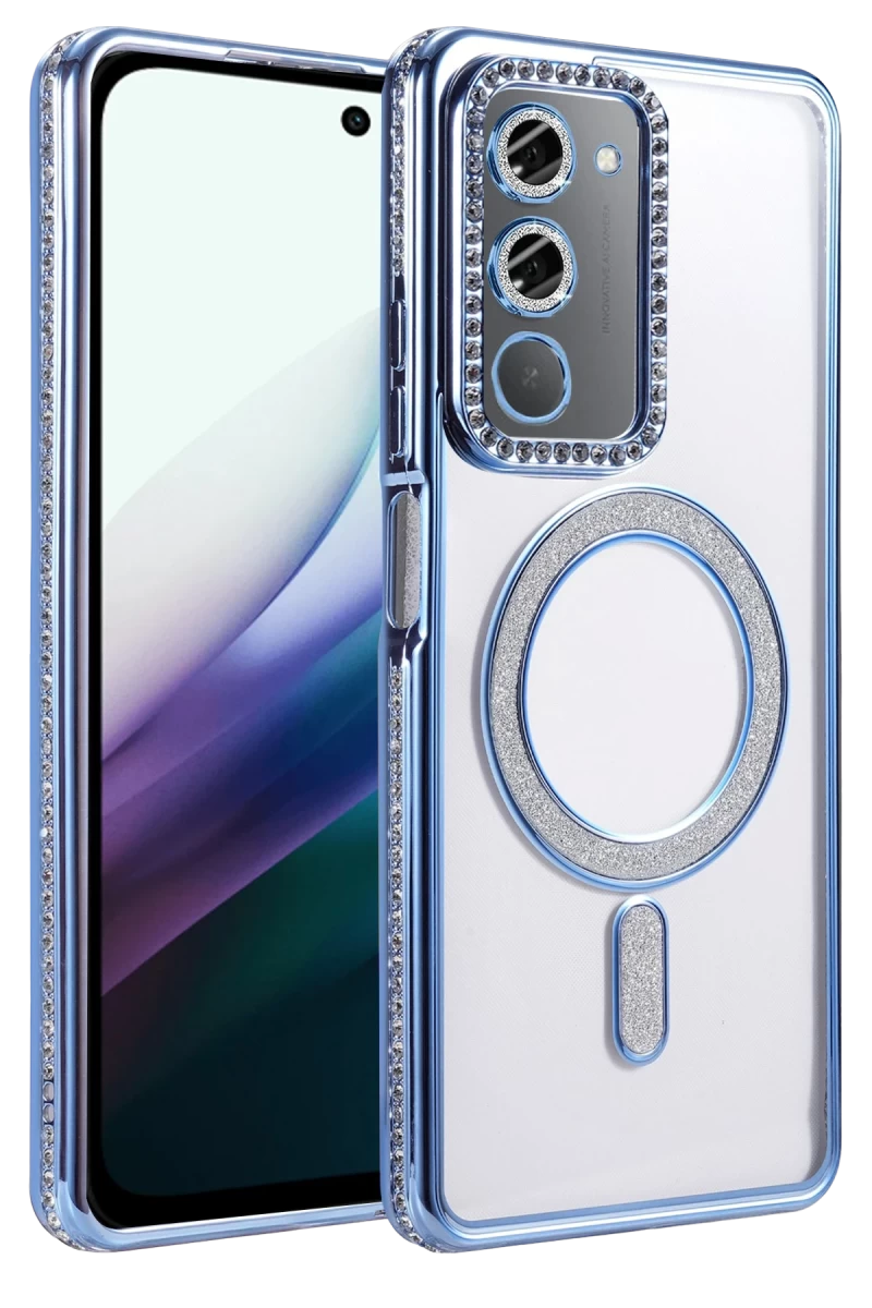 Xiaomi Redmi 15 4G Uyumlu Joke Simli Magneticsafe Kılıf - Mavi