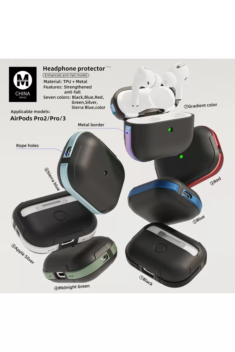 Movenchy Apple Airpods Pro 2 (2.nesil) MO-A8 Armor Kılıf - Rainbow