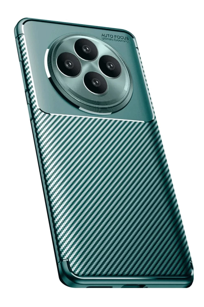 Oppo Reno 11 Uyumlu FS Kılıf Auto Focus Karbon Kapak - Koyu Yeşil