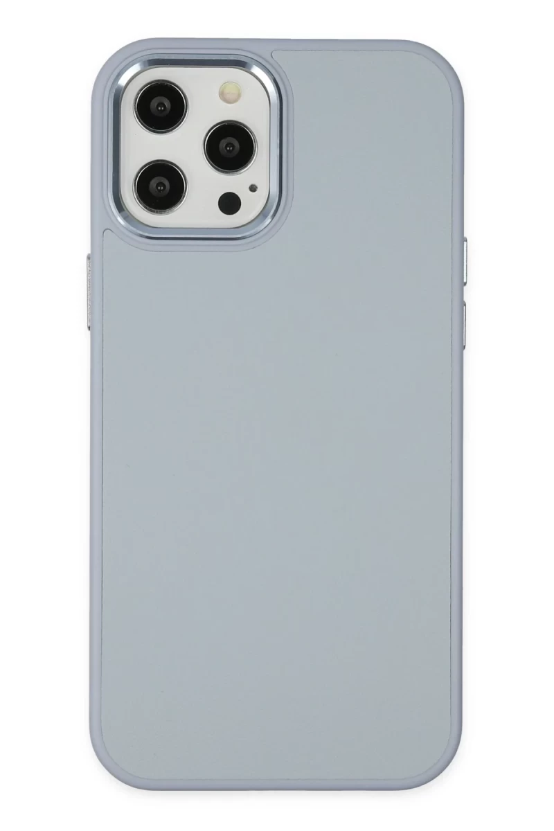 Apple iPhone 12 Pro Max Uyumlu Kılıf Asya Deri Silikon - Sierra Blue