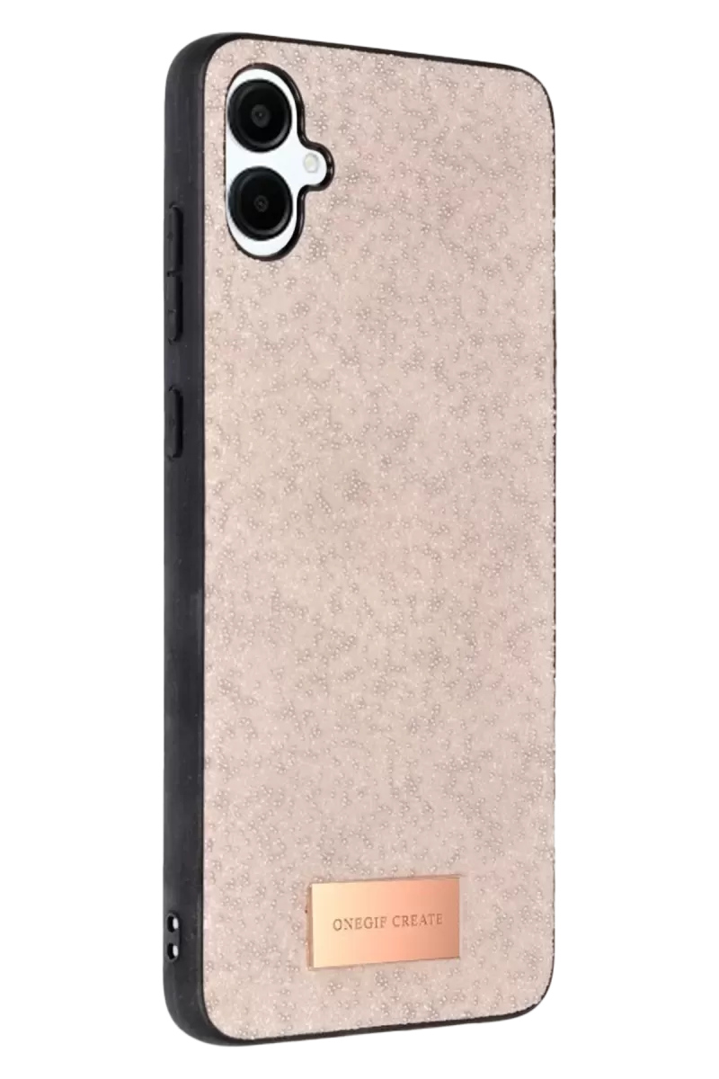 Onegif Samsung Galaxy A06 Uyumlu Bright Simli Kapak - Pembe