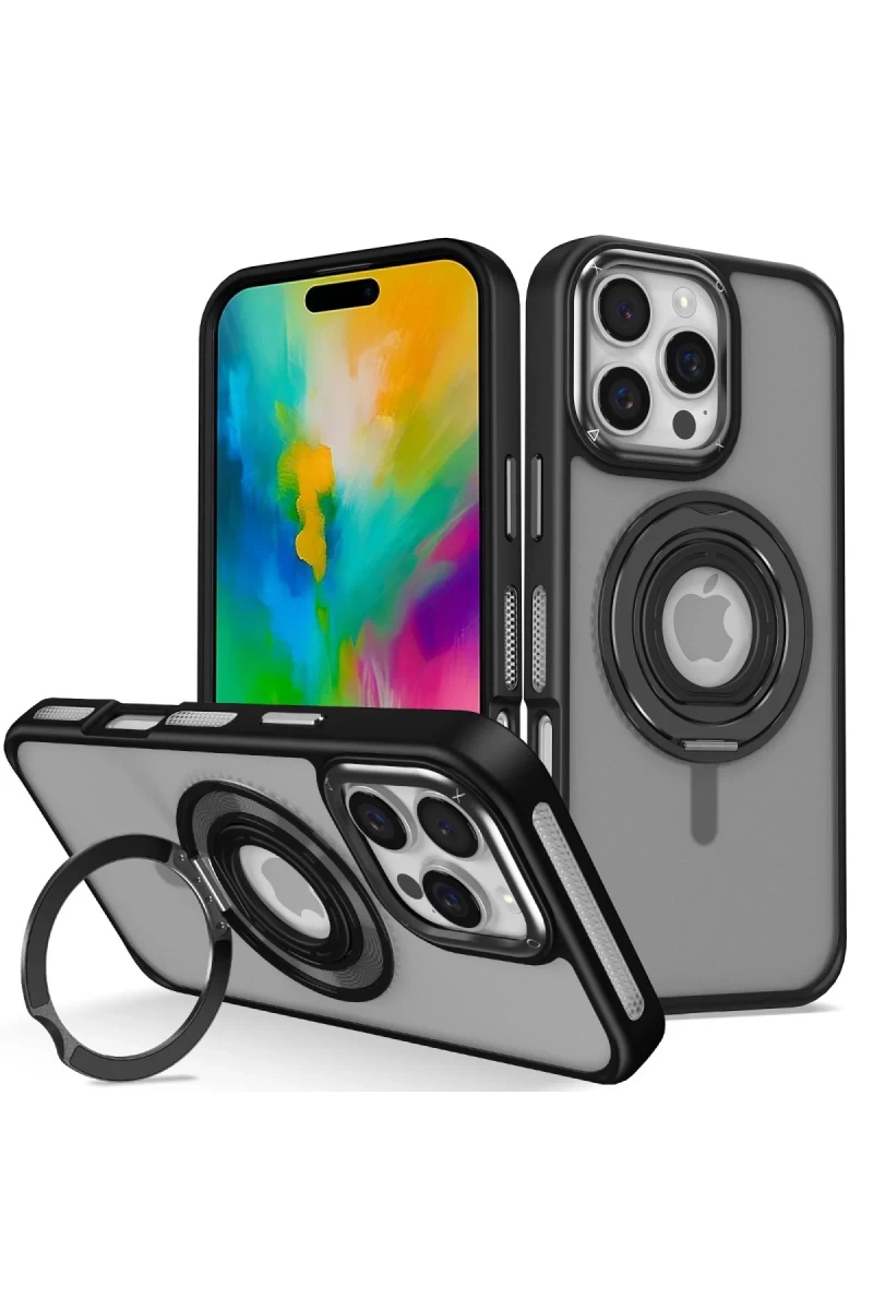 Joko Apple iPhone 16 Pro Max Uyumlu Banza Magsafe Standlı Kapak - Siyah