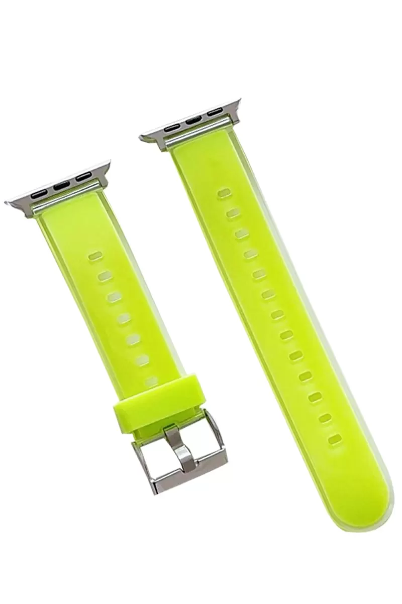 Movenchy Apple Watch 38mm Uyumlu Jelly Silikon Kordon - Yeşil