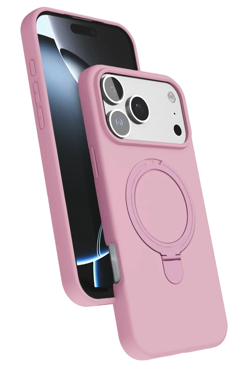Apple iPhone 17 Pro Uyumlu Regal Magsafe Standlı Kapak - Açık Pembe