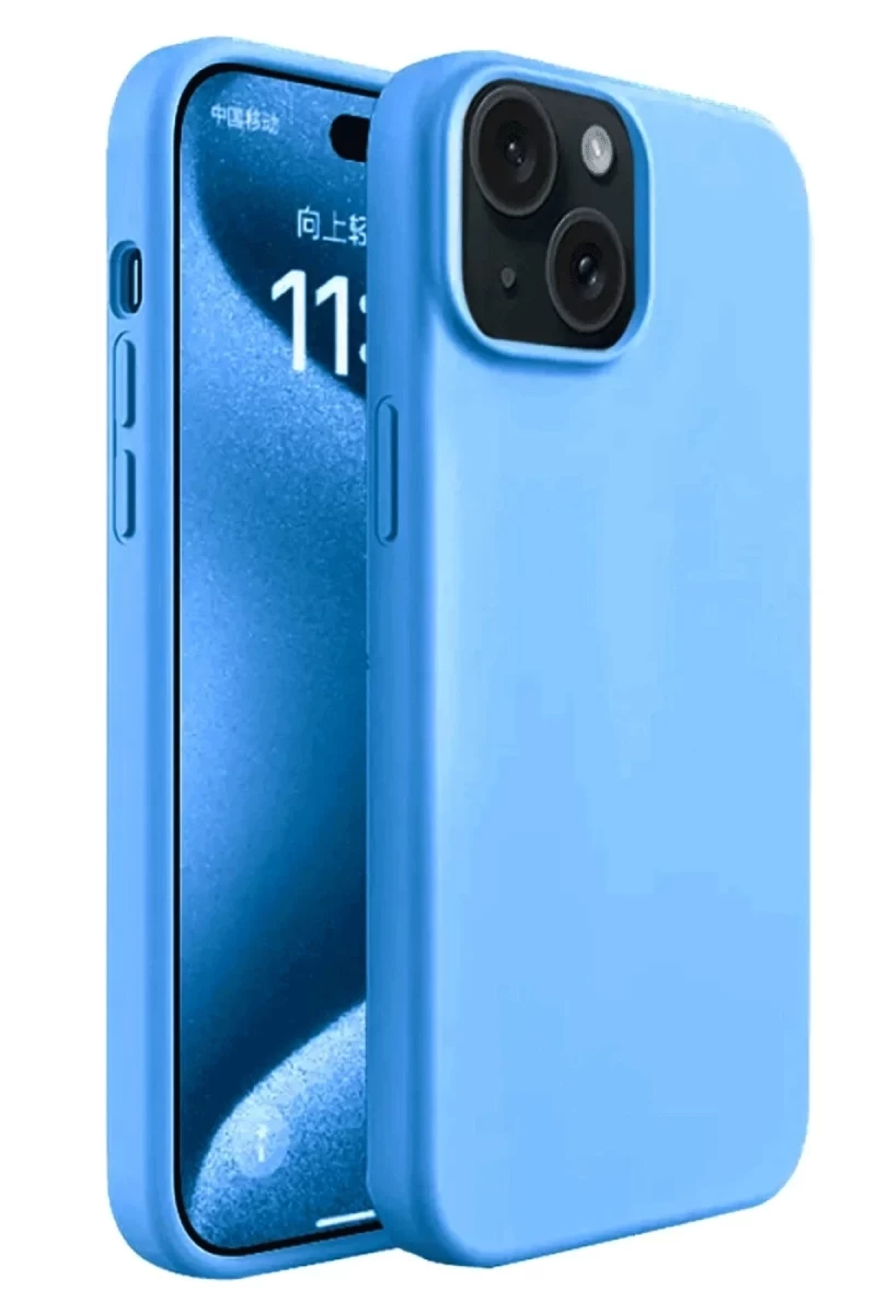 Apple iPhone 15 Uyumlu Kılıf First Silikon - Mavi