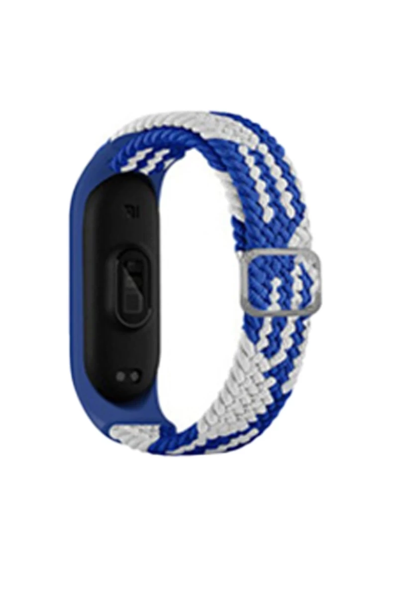 Xiaomi Mi Band 6 Uyumlu Star Kordon - Mavi-Beyaz