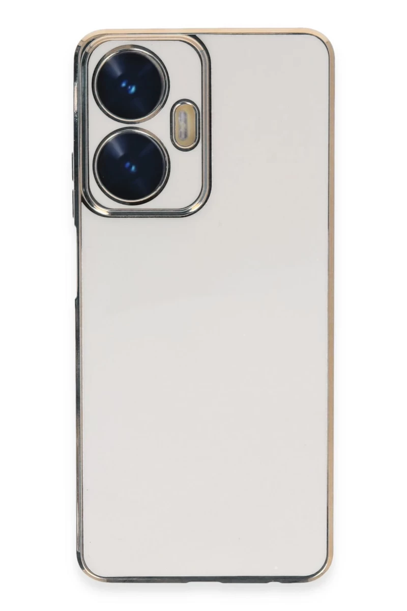Realme C55 Uyumlu Kılıf Volet Silikon - Beyaz