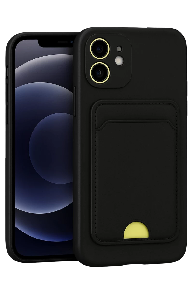 Apple iPhone 11 Uyumlu Kılıf Kelvin Kartvizitli Silikon - Siyah