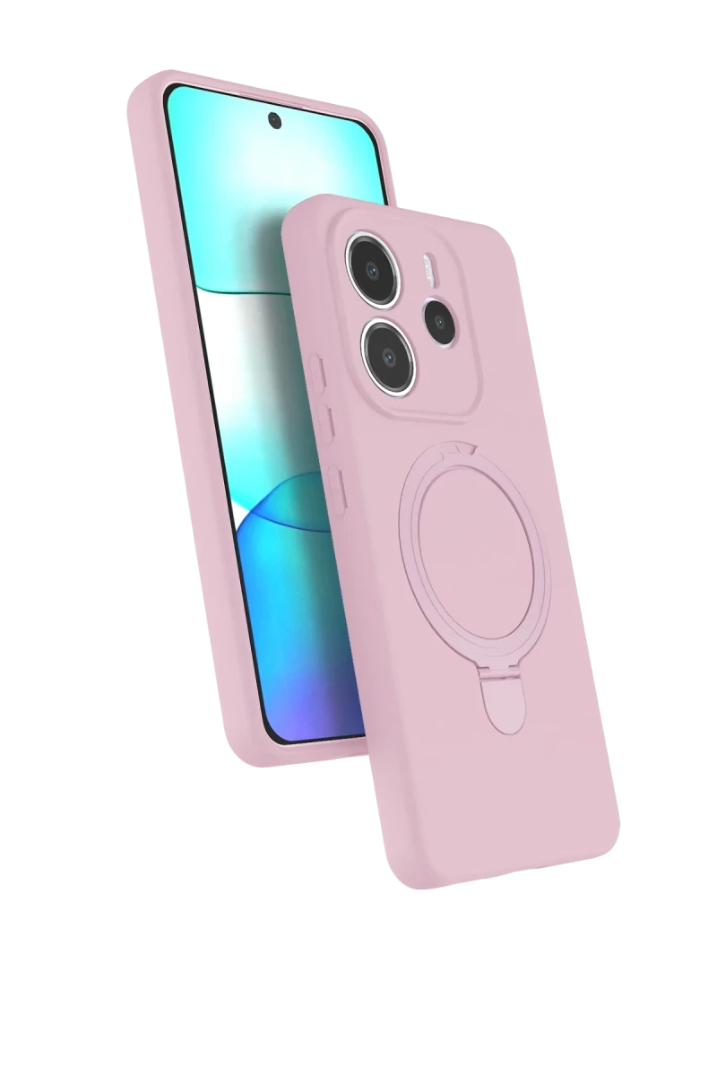 Xiaomi Redmi Note 14 4G Uyumlu Regal Magsafe Standlı Kapak - Açık Pembe