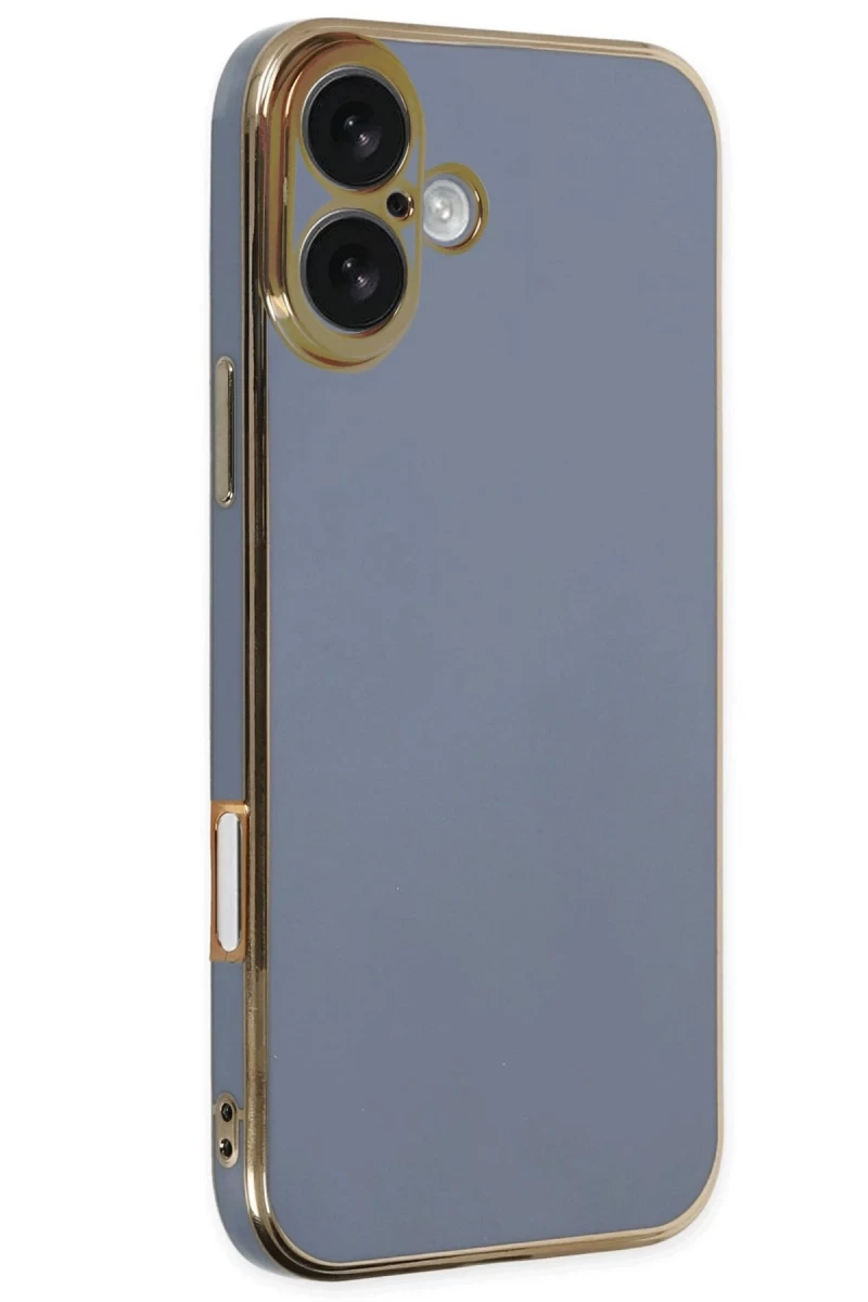 Apple iPhone 16 Uyumlu Kılıf Volet Silikon - Mavi