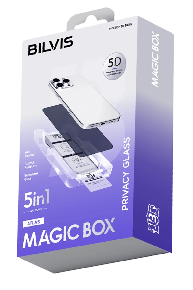 Apple iPhone 16 Pro Max Uyumlu Bilvis 5in1 5D Magic Hayalet Cam Ekran Koruyucu - Siyah