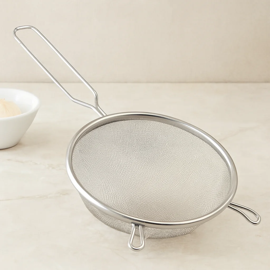 Tel Süzgeç 20 cm Metal Saplı Kulaklı