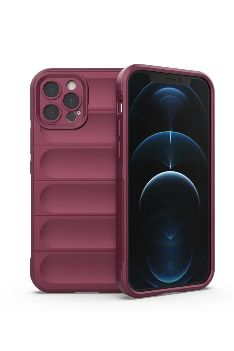 Apple iPhone 12 Pro Uyumlu Kılıf Optimum Silikon - Bordo