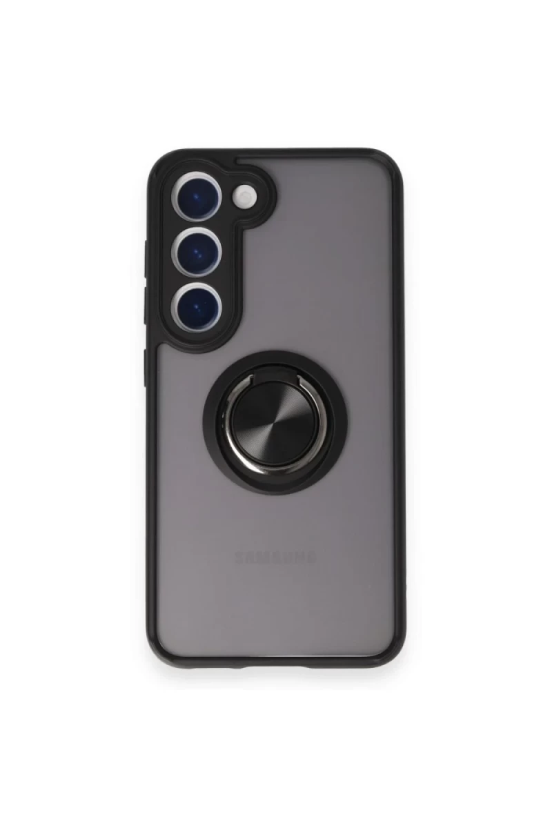 Samsung Galaxy M15 Uyumlu Kılıf Montreal Yüzüklü Silikon Kapak - Siyah