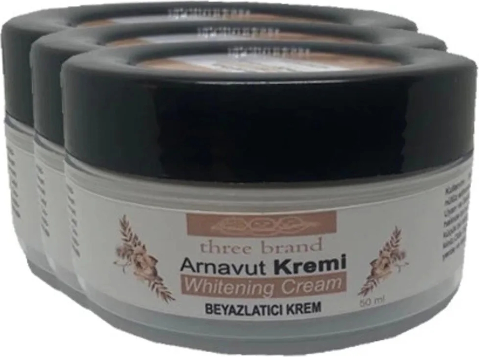 Three Brand Whitening Cream 3 Adet Arnavut Kremi 50ML  Kremi ile 120ML Playboy Masaj Yağı