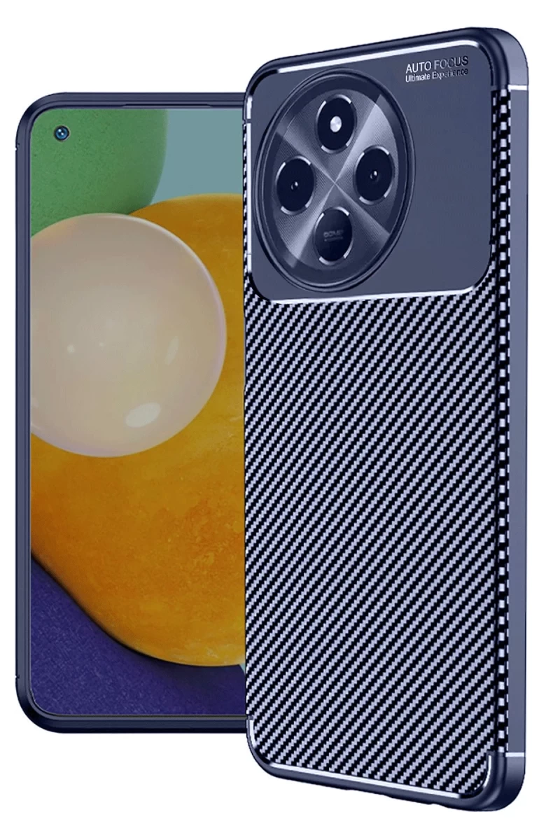 Tecno Spark 30 Pro Uyumlu Kılıf Auto Focus Karbon Kapak - Lacivert