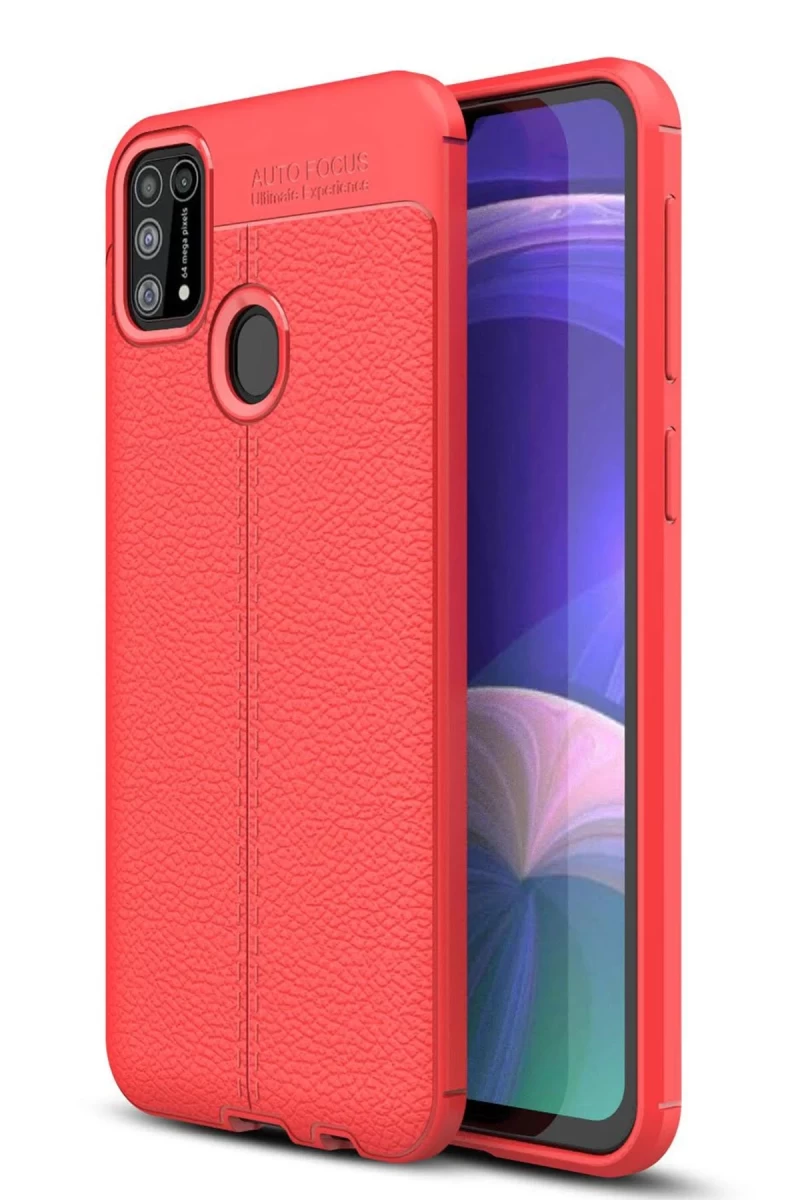 Samsung Galaxy M31 Uyumlu Kılıf Auto Focus Kapak - Kırmızı