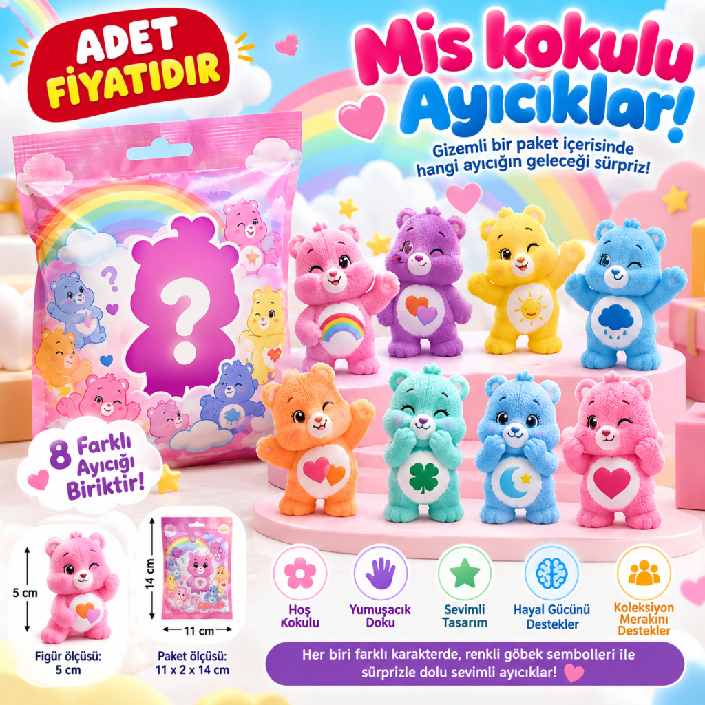 20333 3D FİGÜR CARE BEARS BESTIES SÜRPRİZ PAKET 36D CARE (adet fiyatıdır)