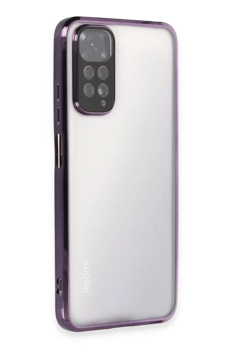 Xiaomi Redmi Note 11 Uyumlu Kılıf Lensli Silikon - Mor