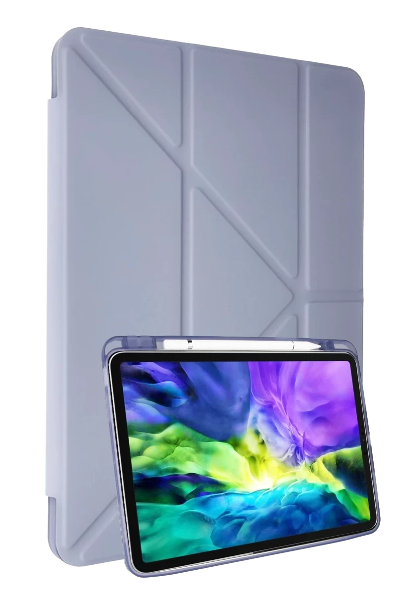 Apple iPad Air 4 10.9 Kılıf Kalemlikli Mars Tablet Kılıfı - Lila
