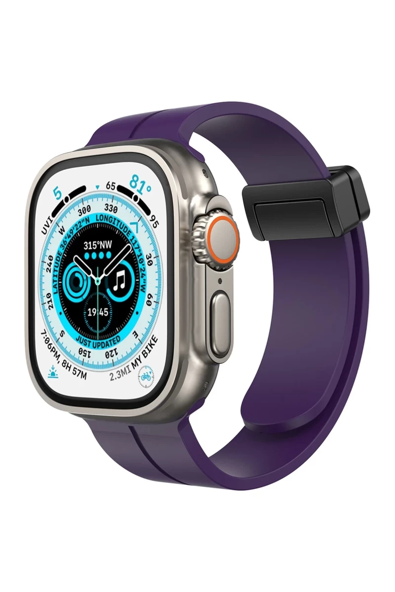 Apple Watch 38mm Uyumlu KR412 Elegance Stylısh Kordon - Derin Mor