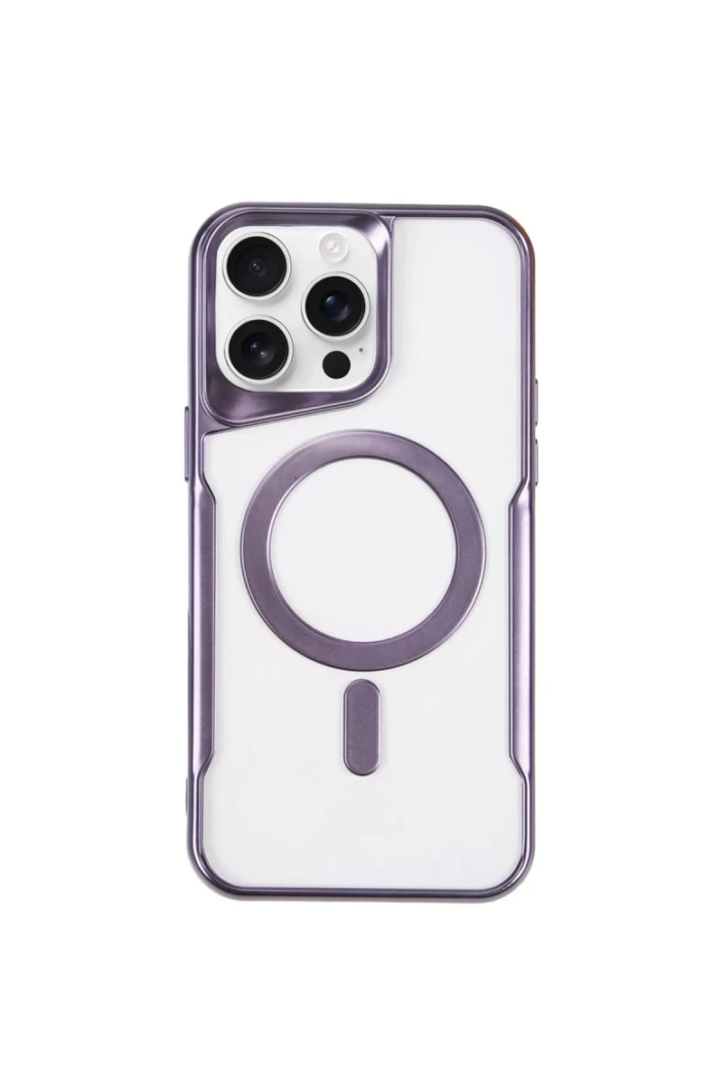 Apple iPhone 11 Pro Max Uyumlu Kılıf Boyi Magsafe Silikon Kapak - Derin Mor